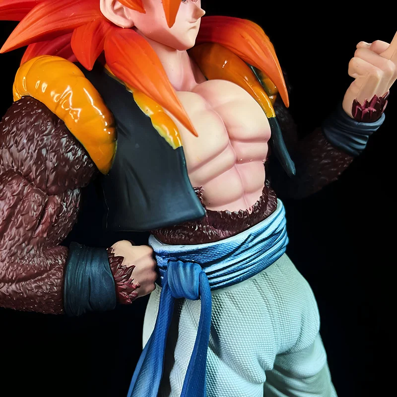 31cm Dragon Ball Peripheral Desktop Chassis Ornaments Super Saiyan Gogeta Figures Handmade Model Anime Fashion Play Gift