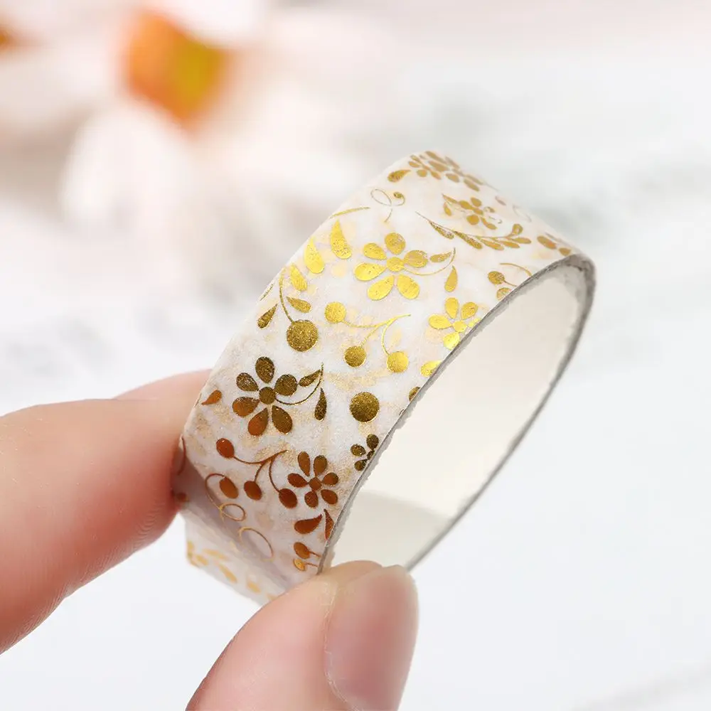 6Rolls/Set Flower Plant Washi Tape Decorative Adhesive Tape Gold Foil Masking Tape Sticker Scrapbooking New DIY Diary Gifts