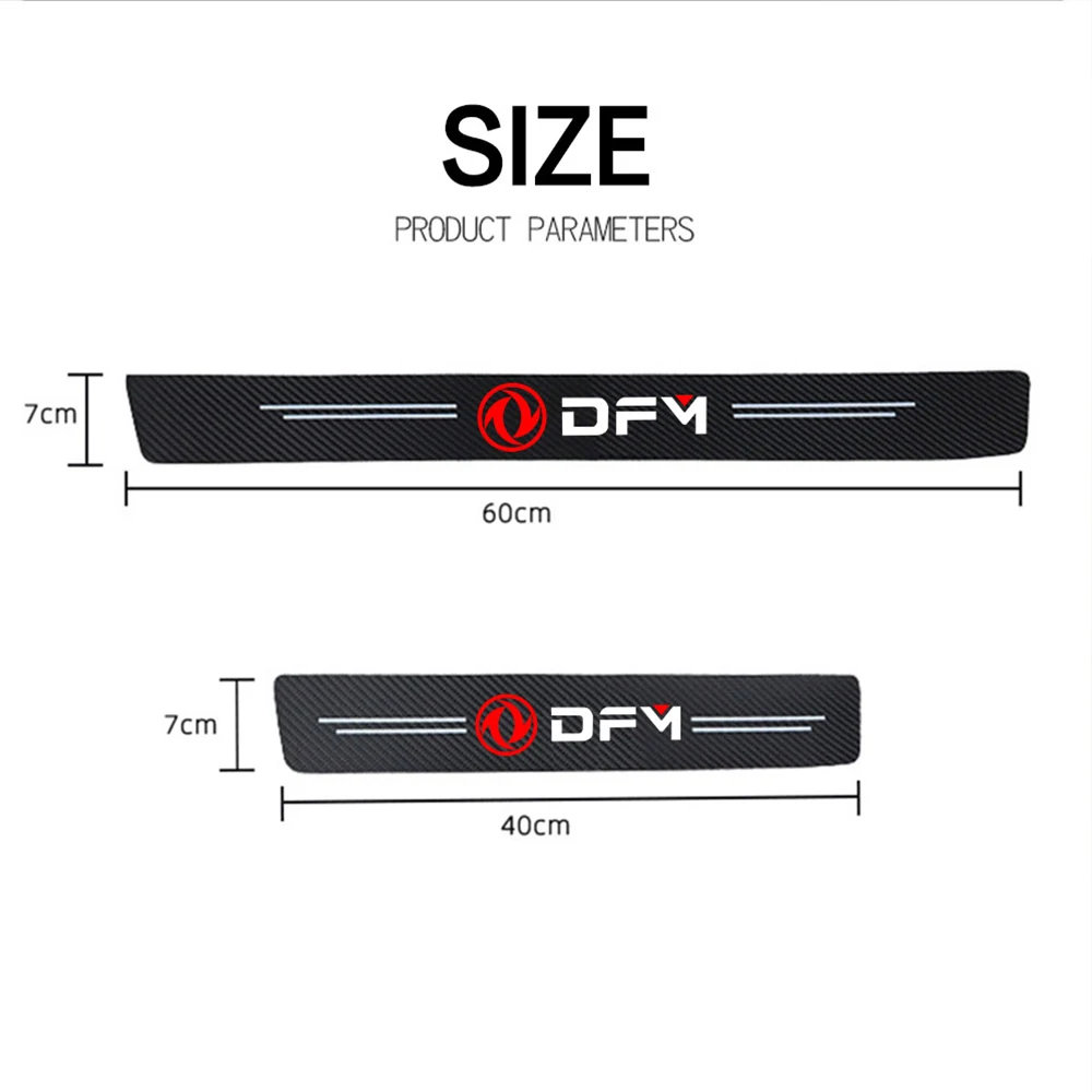 4pcs car sticker Door carbon fiber texture threshold strip For Dongfeng P16 Palazzo Dart Auto Accessories