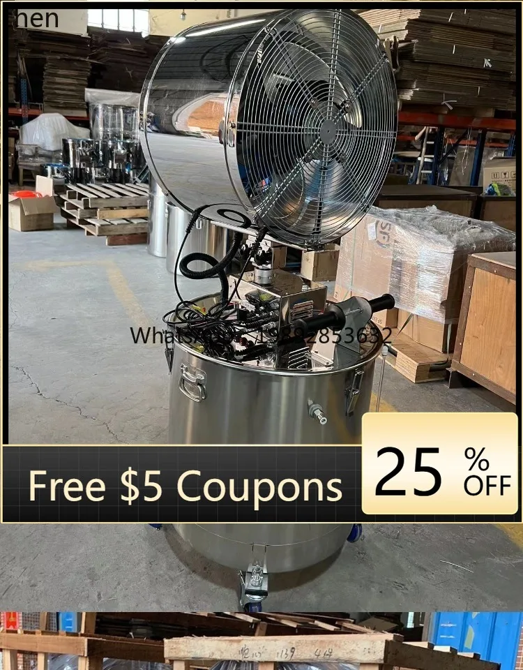 

Промышленный центробежный вентилятор ABB для охлаждения цехов с функцией распыления воды и увлажнения