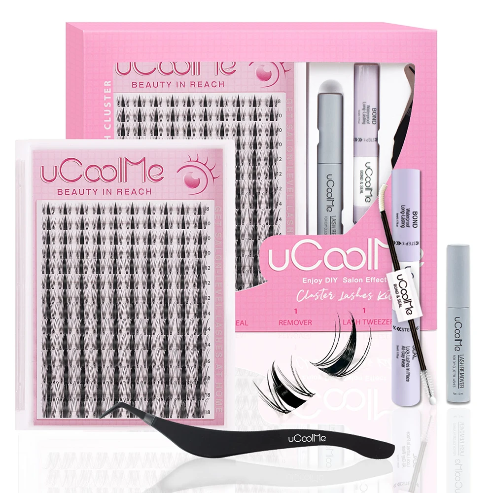 uCoolMe Lashes Fairy Manga Wimperncluster 140 Stück Langlebige Wasserfeste DIY Anfängerfreundliche Natürliche Anime Wimpernverlängerung
