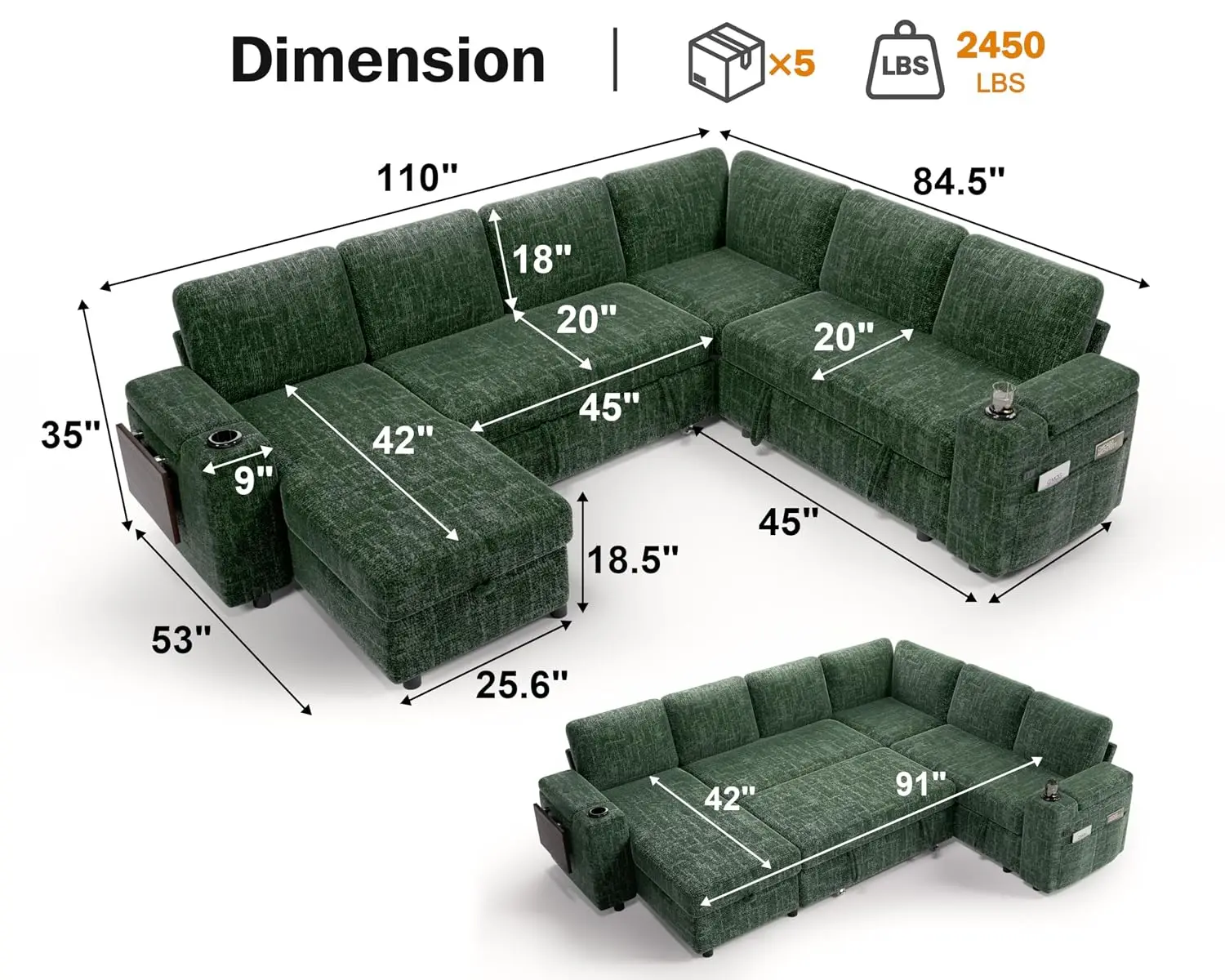 Thumbnail 3 - #40 Best Rated Modern Fabric Sofas to Buy in 2026