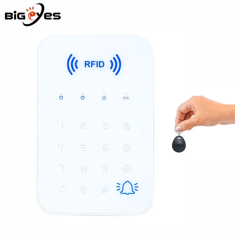 

433MHz Wireless Touch Keypad Support RFID Tags Wireless Password Keybord for PGST Security Intruder Alarm System Burglar Alarm