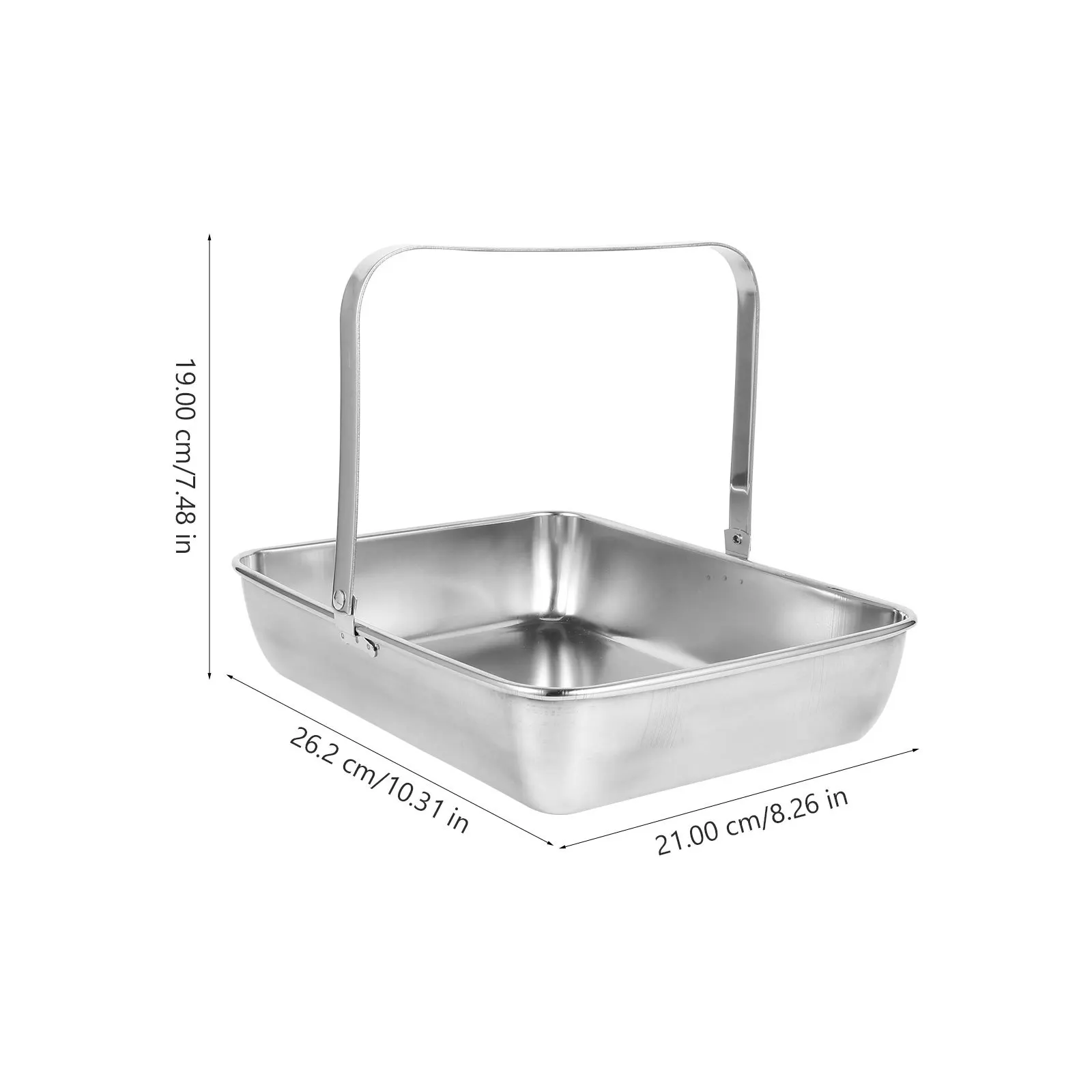 

1pc Stainless Steel Towel Tray Rectangular Napkin Holder Multifunctional Dining Storage Plate Lightweight Food Dessert Fruit