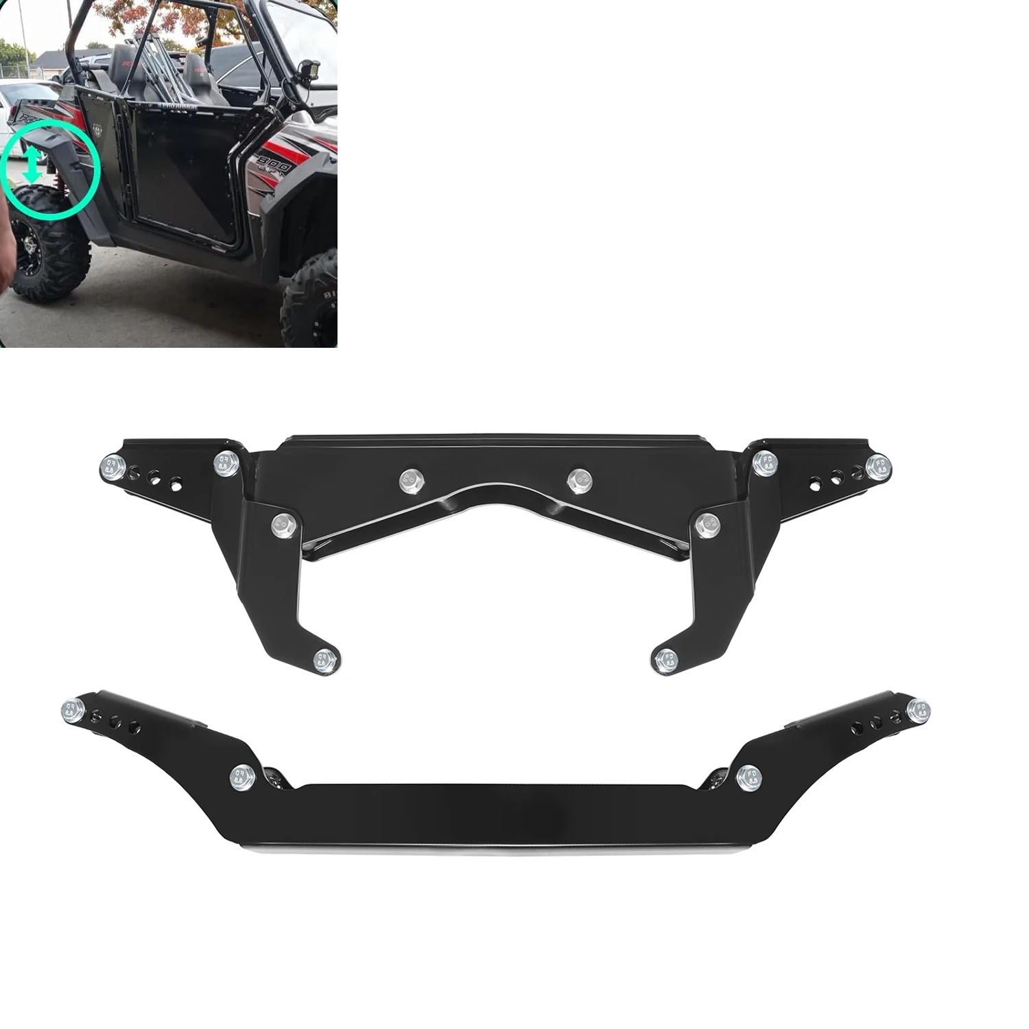 

Front & Rear 2''-3'' Leveling Lift Kit, Suspension Rise Mount Brackets For Polaris RZR S 800 (2009-2014), RZR 4 800 (2010-2014)
