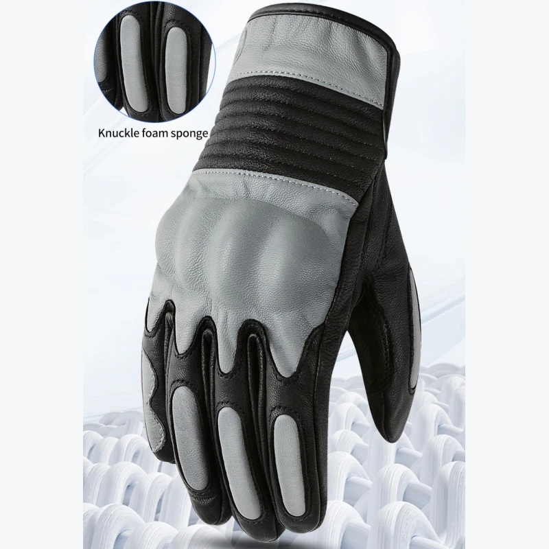 

VND Ретро кожаные мотоциклетные перчатки с сенсорным экраном Перчатки для мотокросса TPR Защитный корпус Мотоциклетные дышащие перчатки