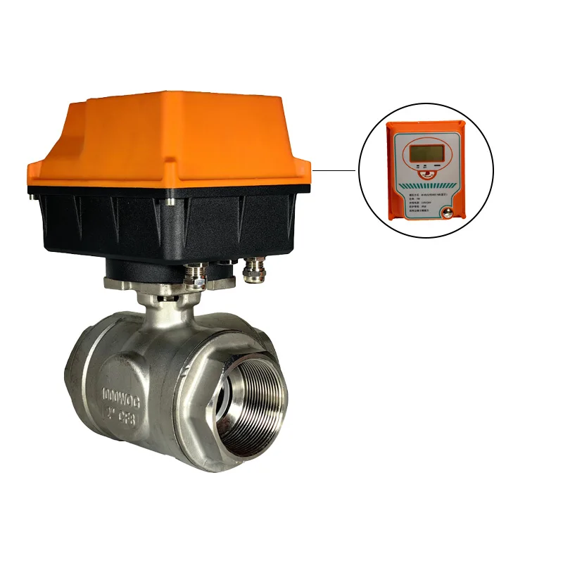 DN32 3 way smart motorized temperature proportional flow control valve 24v actuator electric LORA  remote water valve