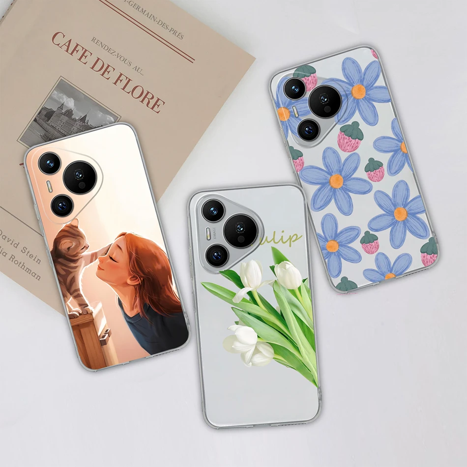 Case For Huawei Pura 70 Pro Ultra Gradient Color Clear Phone Cover For Pura70 70Pro 70Ultra Soft Silicone Anti Drop Back Cover