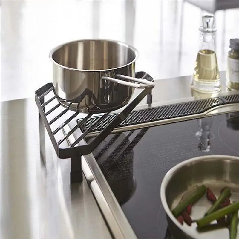 BAAJ-Furnace Angle Frame Wrought Iron Triangular Iron Frame Shelf Pot Rack Anti-Scalding Corner Table