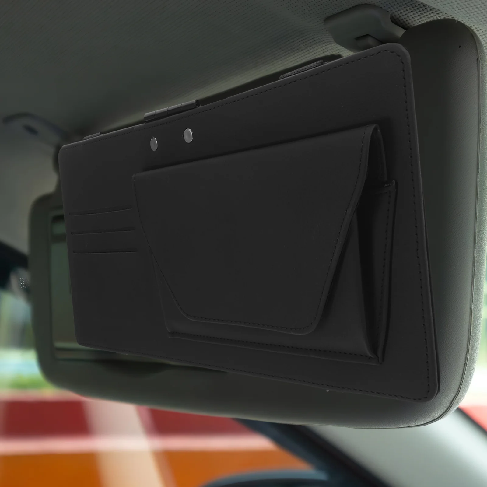 

Car Visor Organizer Black Sunglass Holder Clip For Eyeglasses Sun Visor Storage Bag Glasses Sleeve Pouch Automotive