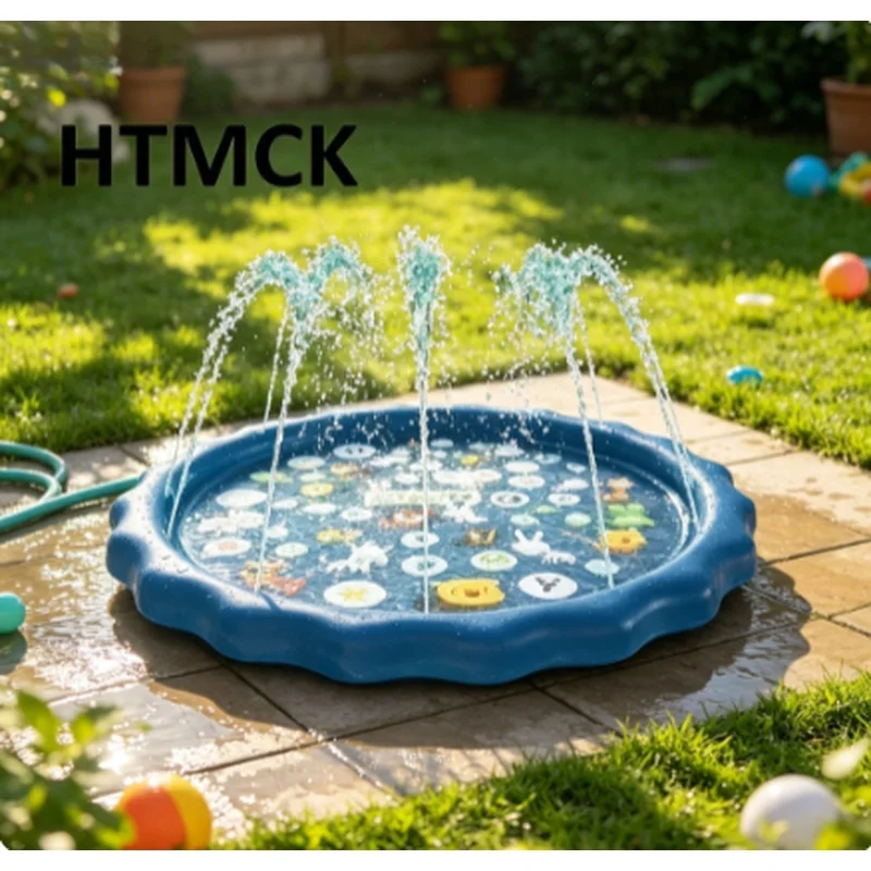 100/170cm Letter Printed Inflatable Water Play Mat for Kids Outdoor Garden Beach Water Game Cushion