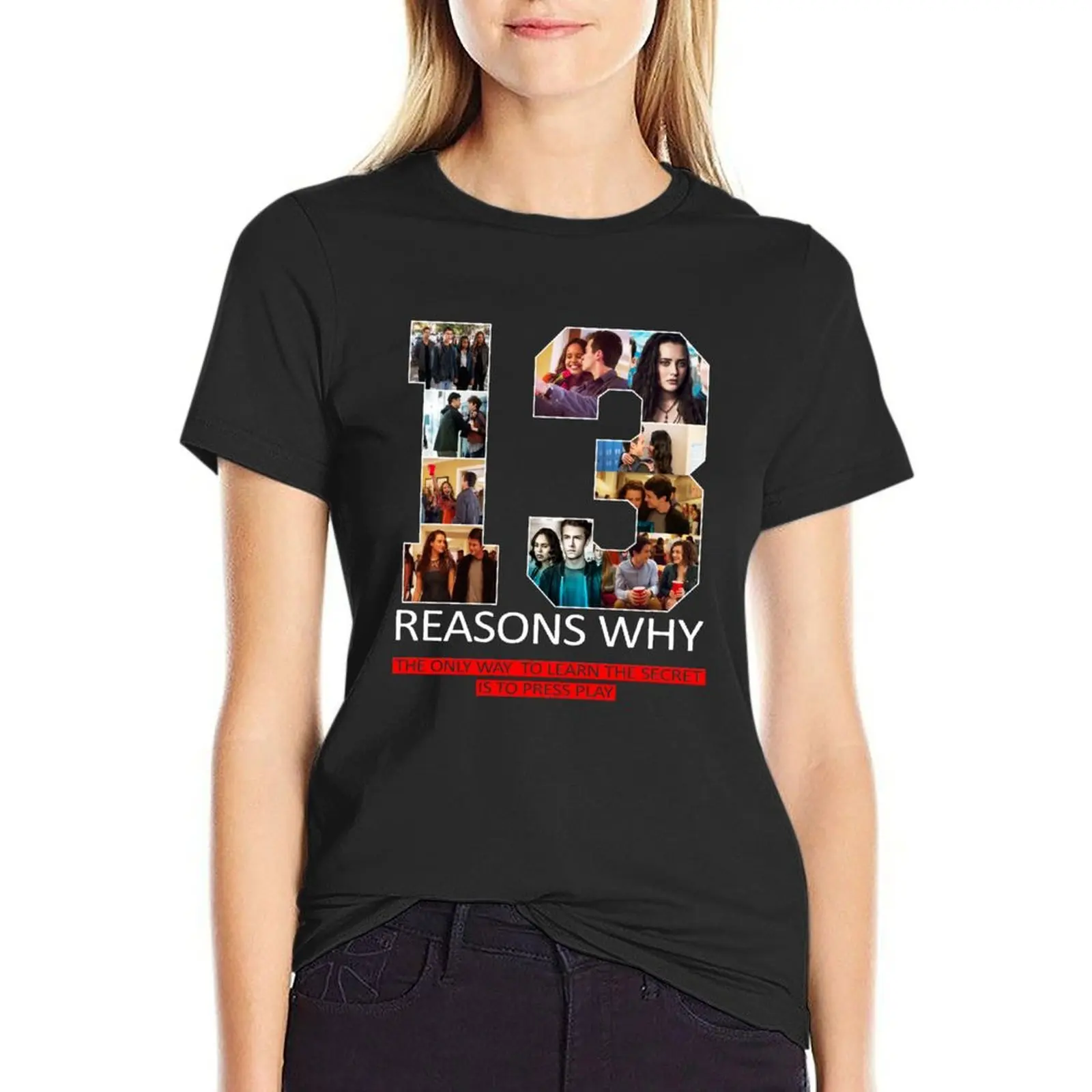 13 Reasons Why Shirt TV Series T-Shirt Blouse tees Short sleeve tee summer clothes for Women