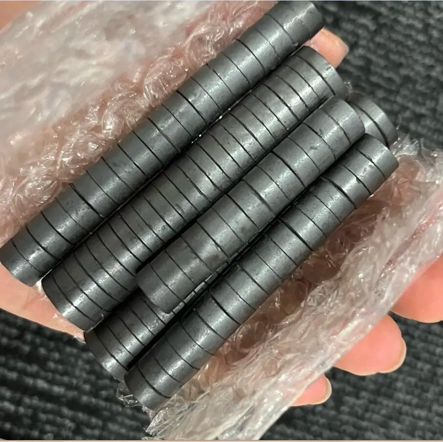 5-500PCS Super Strong Magnet 16x4mm Round Black Magnet Fridge Ferrite Magnetic Permanent Search Magnet 8mm 10mm 12mm 15mm 16mm