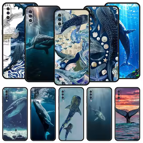 Case For Samsung A56 A36 A26 A54 A52 A24 A14 A50 A70 A40 A06 A12 A22 A34 A42 A32 5G A04s A16 Cover Ocean Whale Shark Swimming