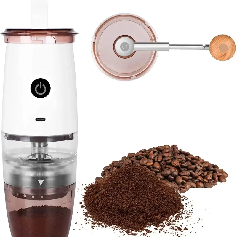 Factory Hot Sale Usb C Charging Hardness Ceramic Conical Burr 2in1 Rechargeable Coffee Grinder