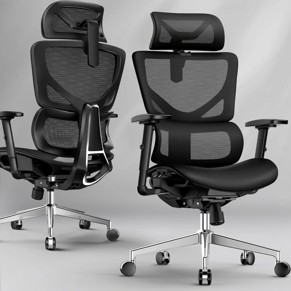 

Ergonomic Mesh Office Chair - 6‘6“ Big & Tall Home Office Desk Chairs Seat Depth Adjustable with Lumbar Support - Back Height Ad