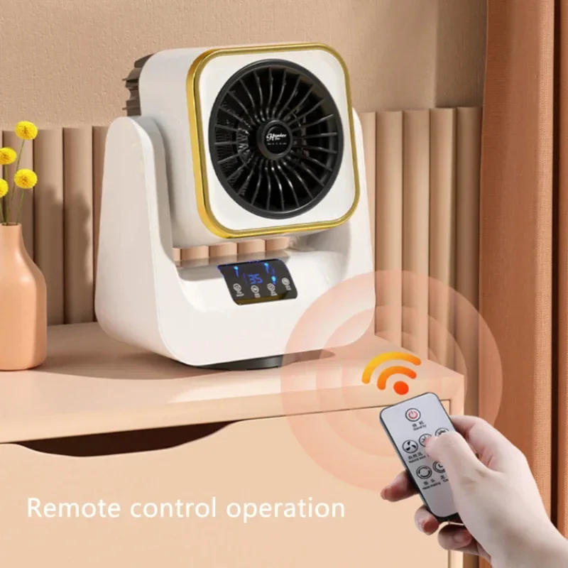 Portable Electric PTC Fan Heater Bathroom Living Room Fixed Constant Temperature Shake Head Remote Control House Warmer Machine