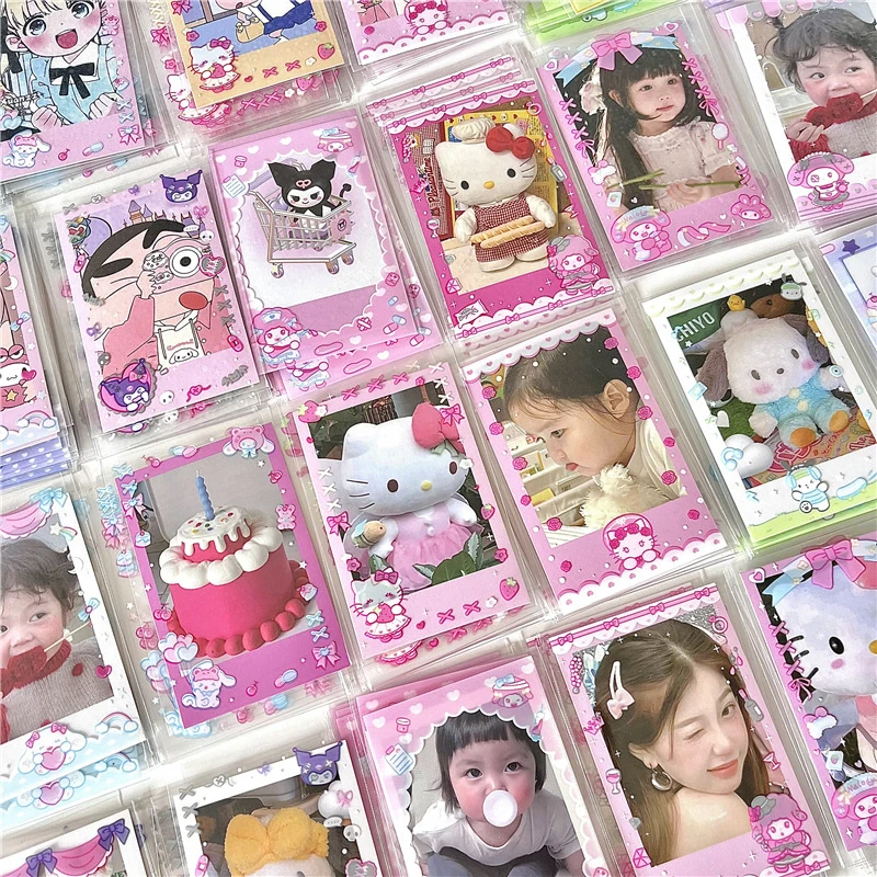 20PCS Cute Sanrio Figures Cartoon Card Film Japanese Style Photo Protective Display Sleeves Photocard Holder Kawaii Stationery