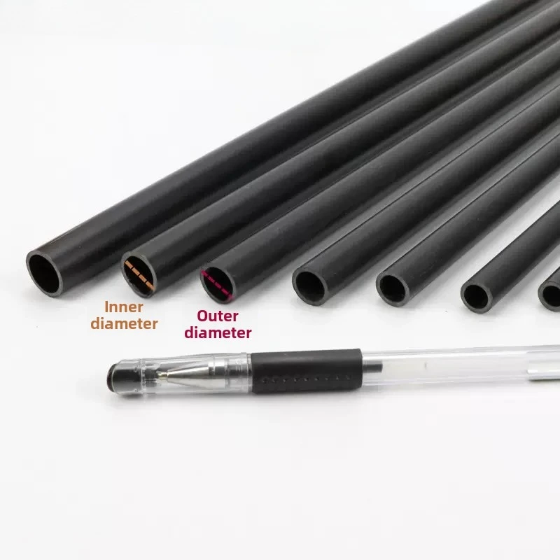 500mm Black PVC Plastic Tube 2mm-16mm OD Hard Round Pipe Hollow Rigit Bar for DIY Model Craft Water Pipe Wire Conduit Enclosure