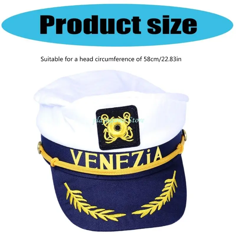 Y88A قبعات ذات حواف كبيرة الحجم مطرزة من القطن قبعة البحارة للرجال والنساء وإكسسوارات الأزياء والأنشطة الخارجية #6