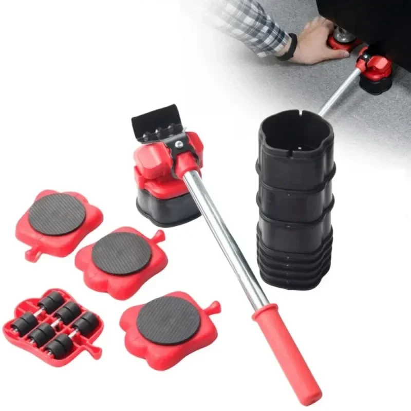 Furniture Lifter Heavy Furniture Moving Lifting System Tool Set with 4 Sliders Roller Move Tools for Bulky Loads Easy Safe Move