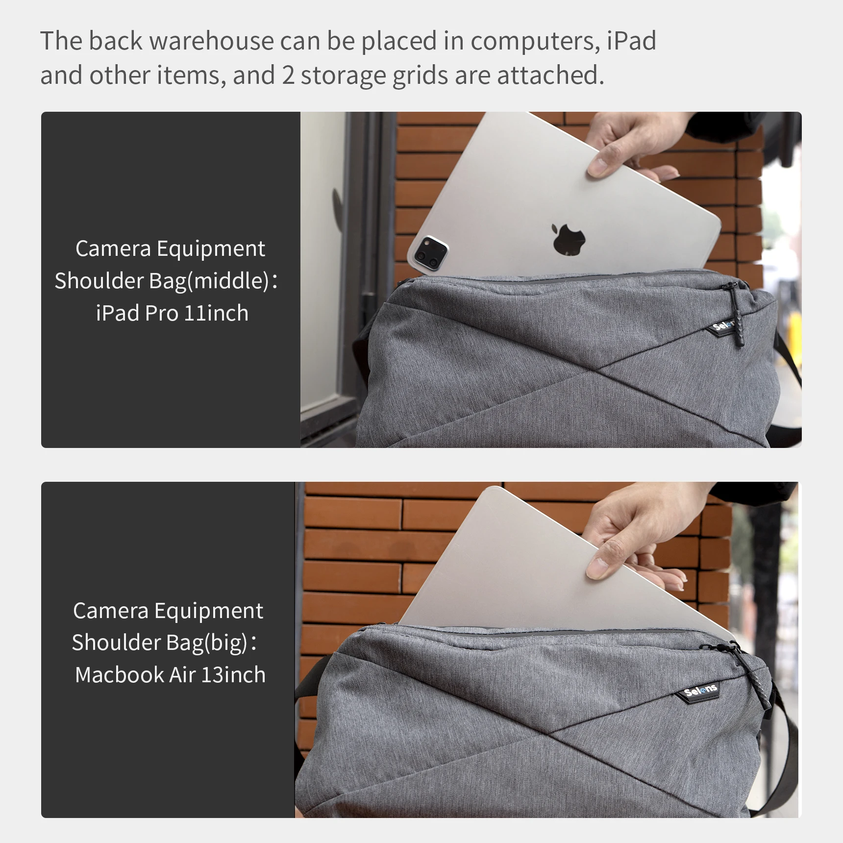 Selens New Multi-functional Camera Equipment Shoulder Bag Photography Camera Bag Waterproof Magnetic Shoulders Strap Backpack