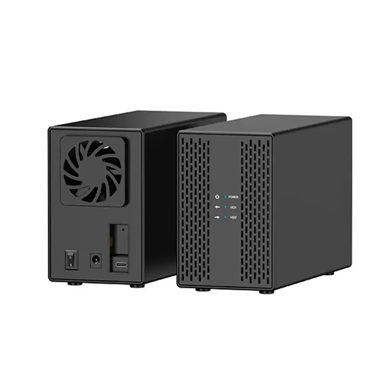 

BTLIFE — Корпус для двух жестких дисков с охлаждением, 3,5 дюйма, внешний USB-накопитель, корпус для RAID-массива SATA, серверный корпус для двух HDD, европейская версия