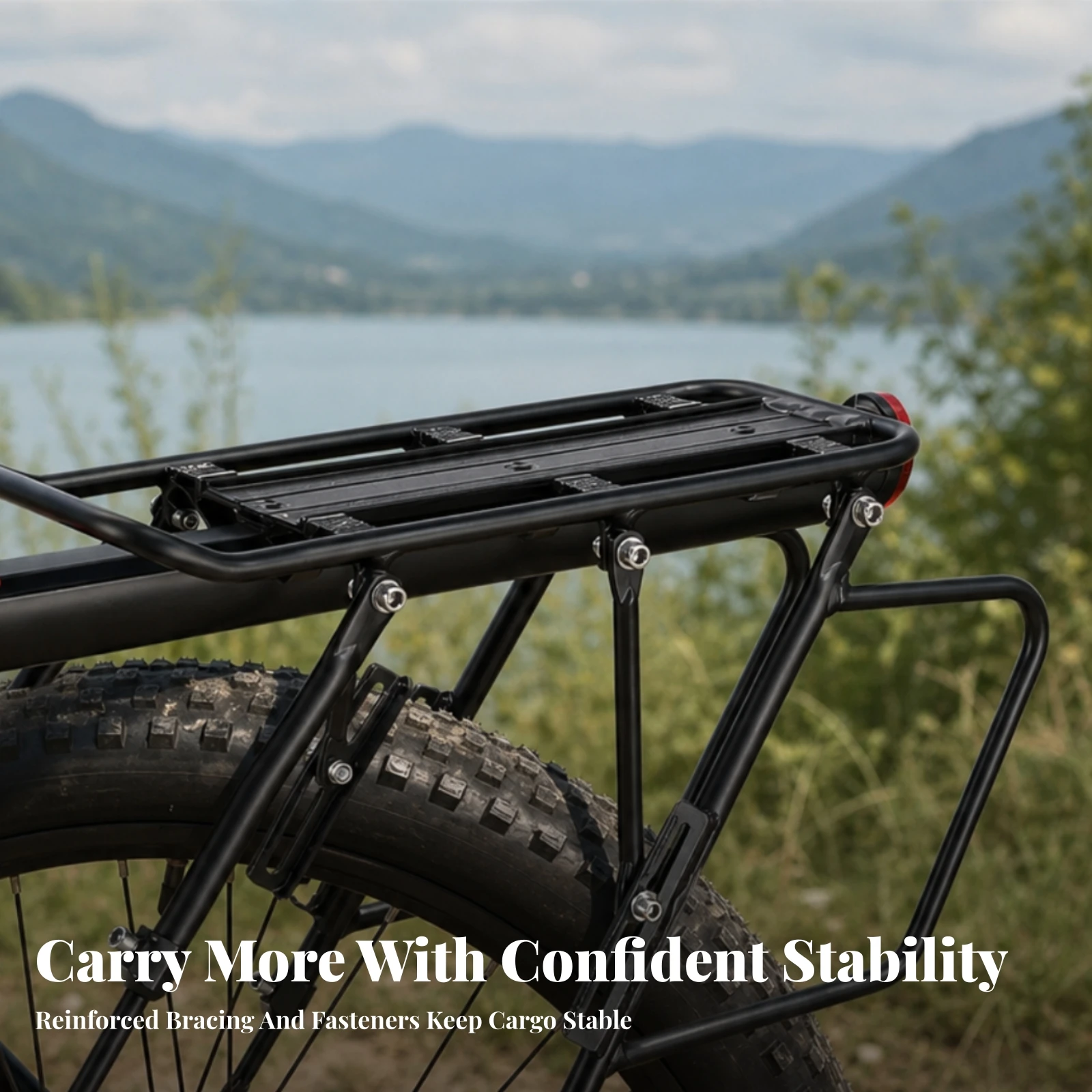 Rear Bike Rack Aluminum Alloy Bike Rear Rack Universal Removable for Commuters, Daily Commuting, Mountain Bikes