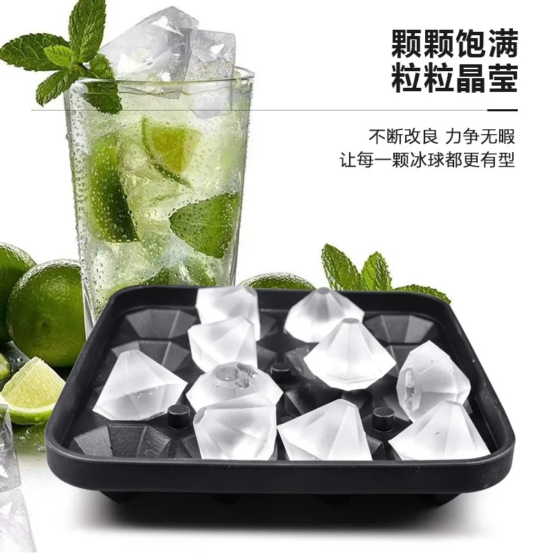 16 Grid Diamond Ice Tray Mold Box Food Grade Silicone Cube Blocks Maker Mould Machine Whiskey Wine Bar Tools Kitchen Gadgets