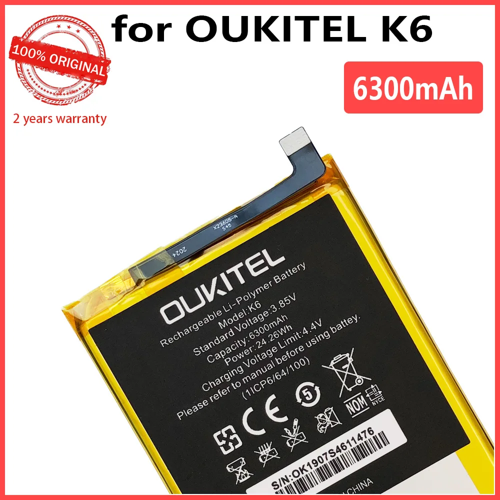 100% Original 6300mAh OUKITEL K6 Battery For Oukitel K6 K 6 Replacement Phone Batteria Batteries With Free Tools