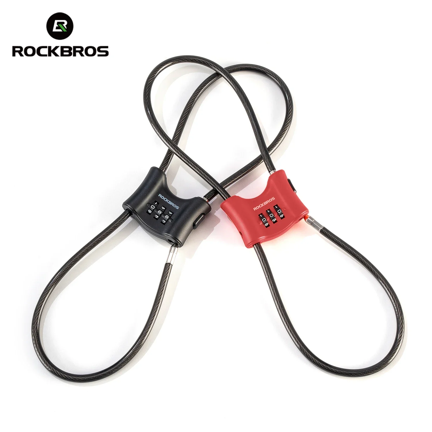 

ROCKBROS Bicycle Lock Thickened Steel Cable Portable Multifunctional Lock Adjustable 3Digit Password Helmet Lock Anti-theft Lock