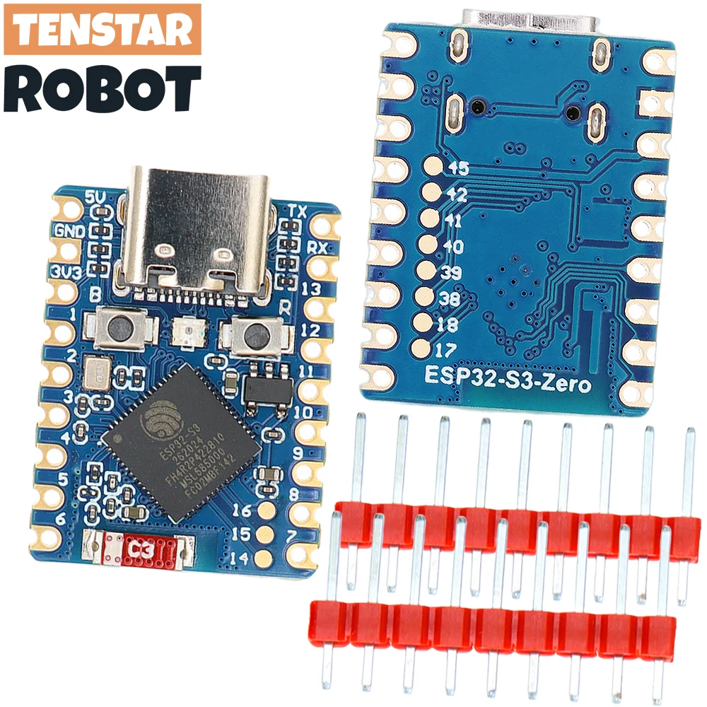 TENSTAR 2pcs ESP32-S3-Zero Mini Development Board WiFi Bluetooth Ultra-small Size ESP32 S3 ESP 32 ESP32 S3