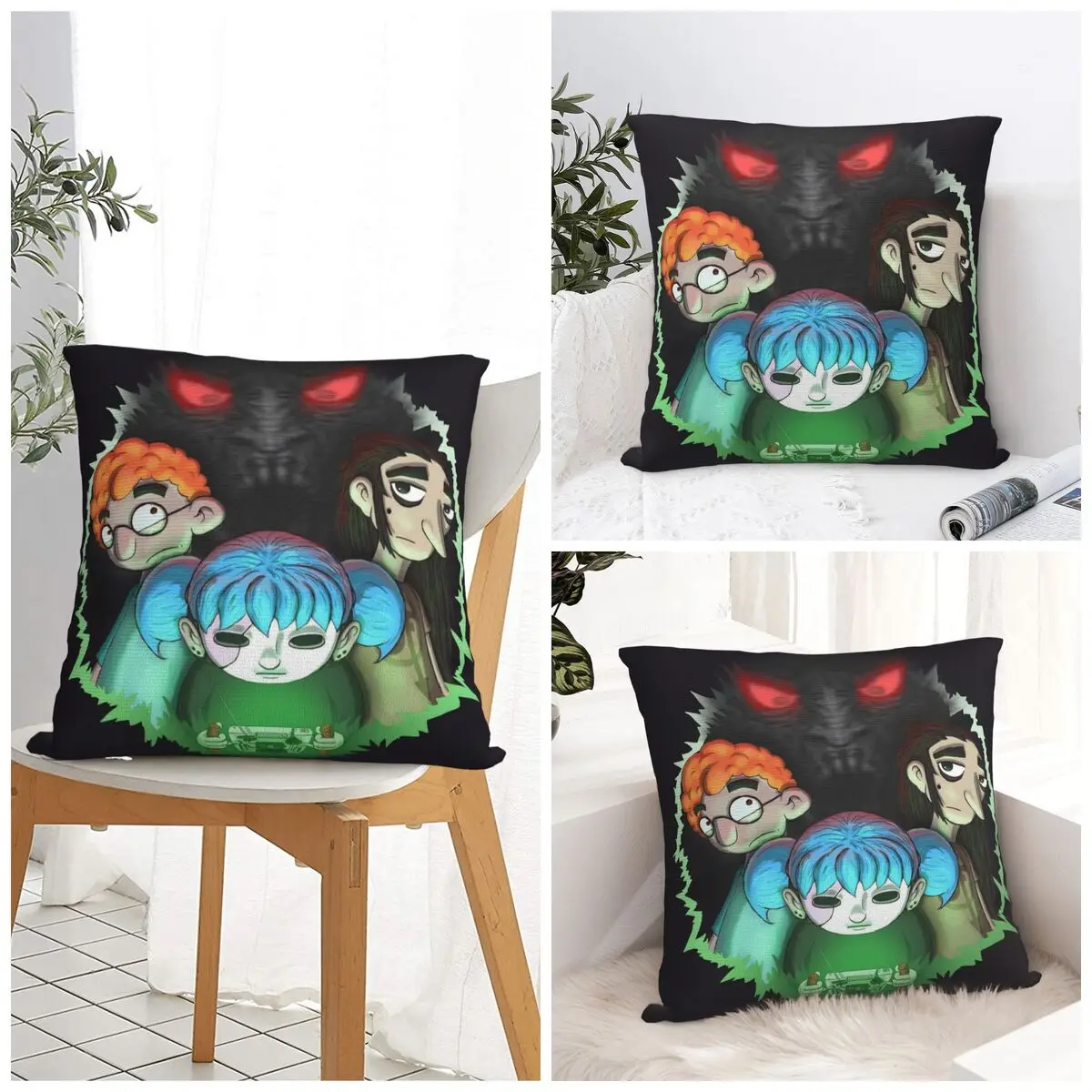 Federa per cuscino Gioco S-Sally F-Face Terror Adventure Federa per cuscino quadrata Federa per cuscino personalizzata per divano Decorativo per la casa