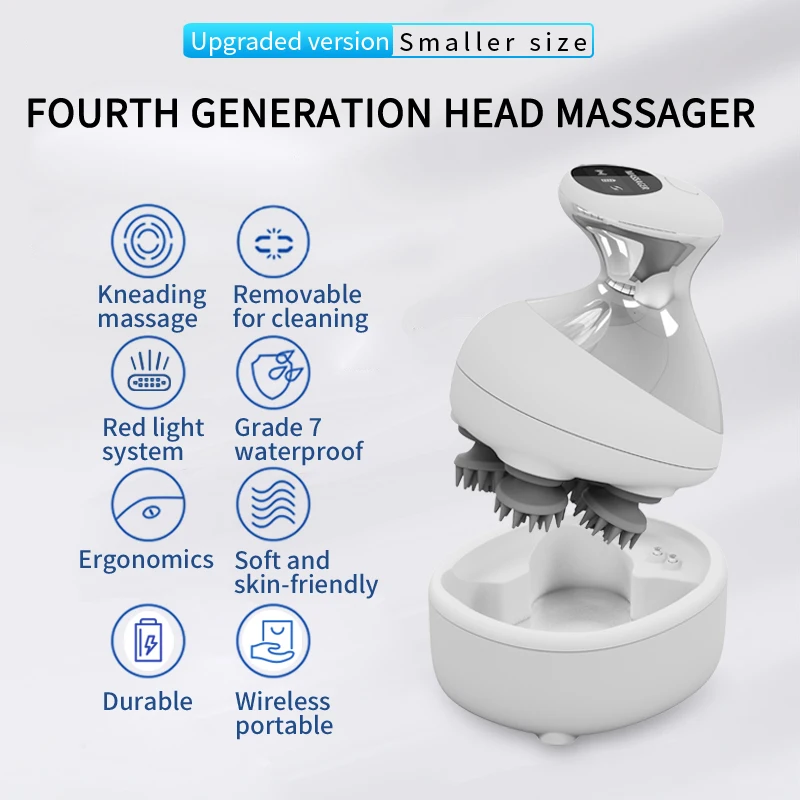 Electric Head Massager Health Care Antistress Relax Body Massage Deep Tissue Wireless Scalp Massager Prevent Hair Loss Relieve