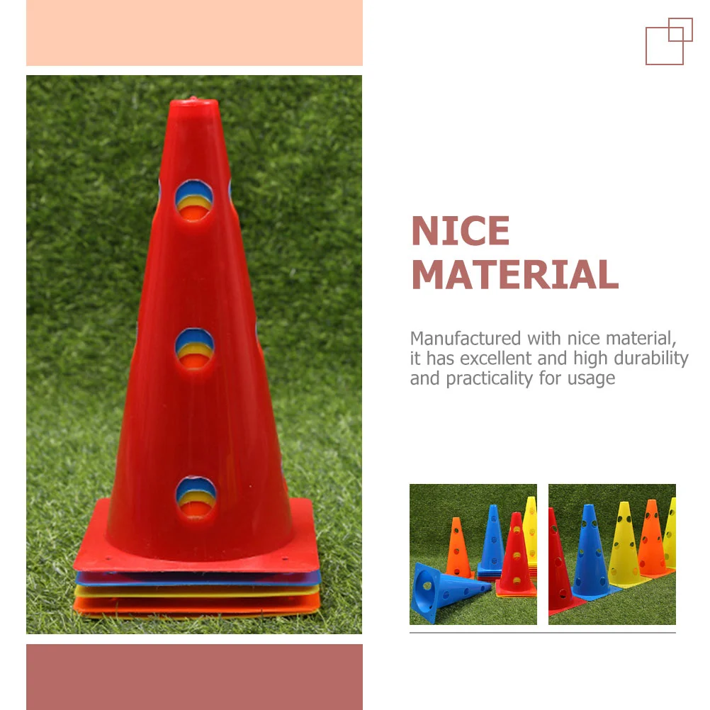 5 Pcs Football Logo Bucket Cones for Roller Skating Stackable Soccer Pe Useful Training Supplies Small Compact Marker