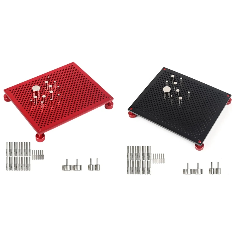 رقصة خرز سلك البور، 4.57 × 5.51 بوصة مربعة الشكل، 30 أوتاد معدنية لأدوات صنع المجوهرات ومجموعة تغليف الأسلاك