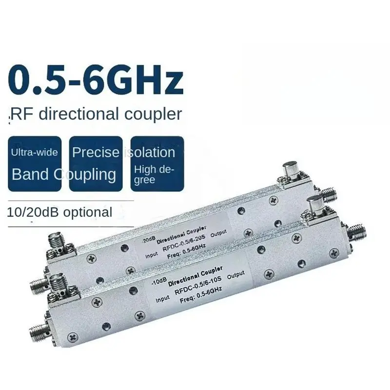 New-SMA-F Female Connector Equipped 0.5-6Ghz RF Microwave Broadband Directional Coupler 10Db/20Db 20Db