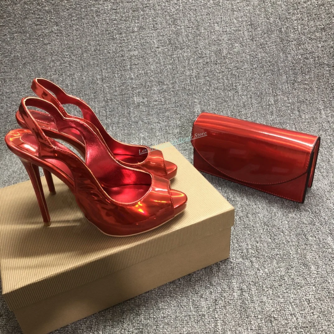 High Quality Woman Stiletto Heel Sandal Shoes with Bag Set Thin High Heel Sandals With Mini Hasp Bag for Female Lady Girl