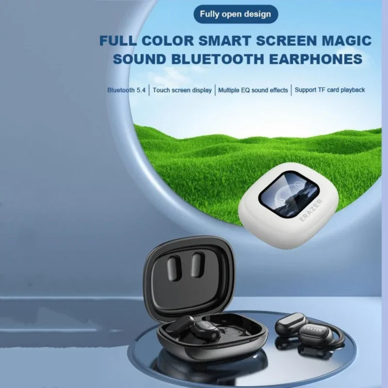 True Wireless Open Ear Earbuds TF Card Over The Ear Bluetooth 5.4 Earphone Erazer XP2 Outdoor Sports Earhook with Screen Display