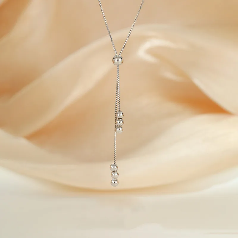 

New 925 Sterling Silver Women Necklace Charm Simple Geometric Shape Pendant Choker Birthday Gift for Friends Exquisite Jewelry