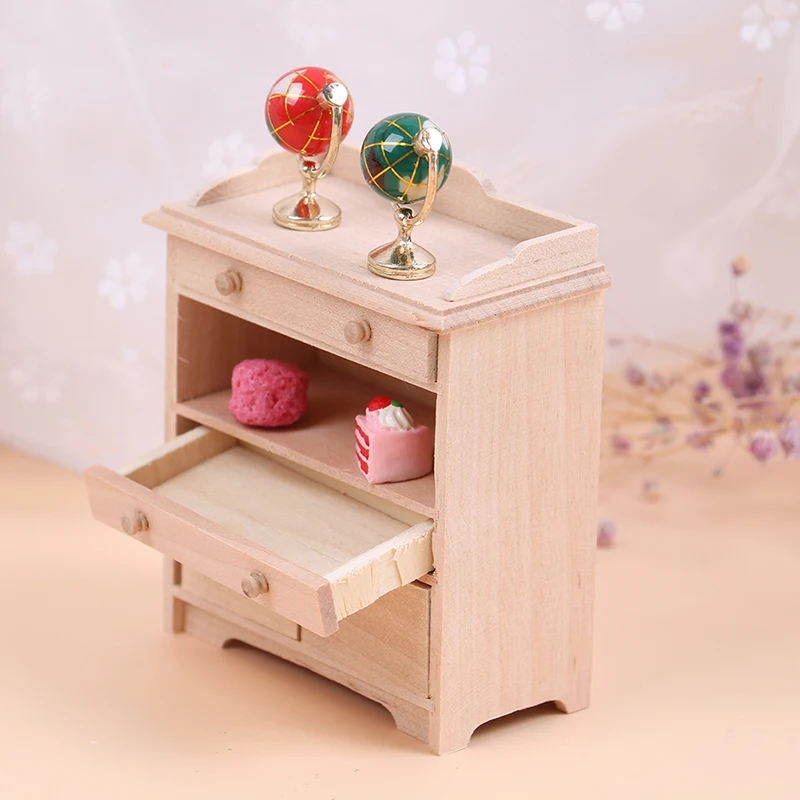 Conjunto de armário em miniatura para casa de bonecas 1:12, modelo de casa de boneca, acessórios para sala de estar