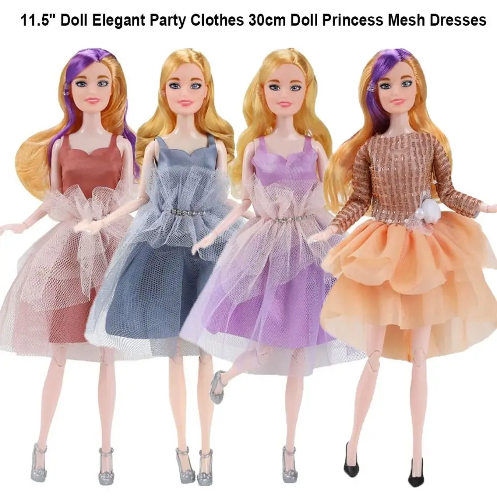 

11.5" Doll Clothes For 30cm Doll Casual Wears Princess Mesh Dresses Suit for 1/6 BJD Doll Fashion Skirt Clothes DIY Accessories