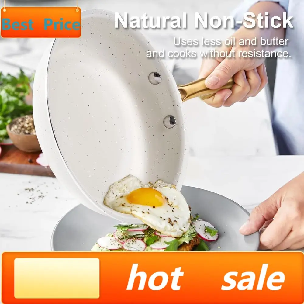 

Популярный 16-предметный набор посуды с антипригарным покрытием и кухонными принадлежностями, бело-золотой набор сковородок, подходит для духовки и посудомоечной машины