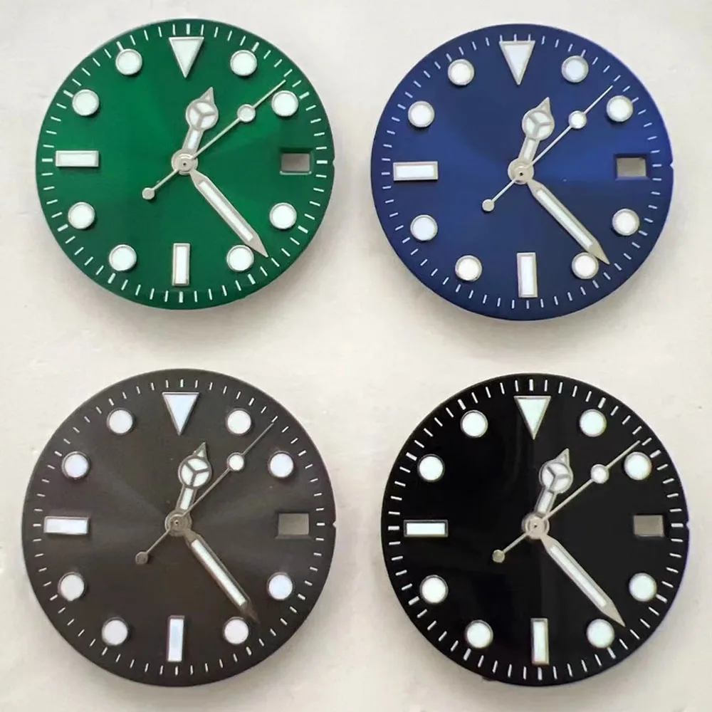 

29mm Watch Dial With Watch Hands Luminous Dial NH35 Hands for NH35 Movement Single Calendar Watch Faces Replacement Pointers