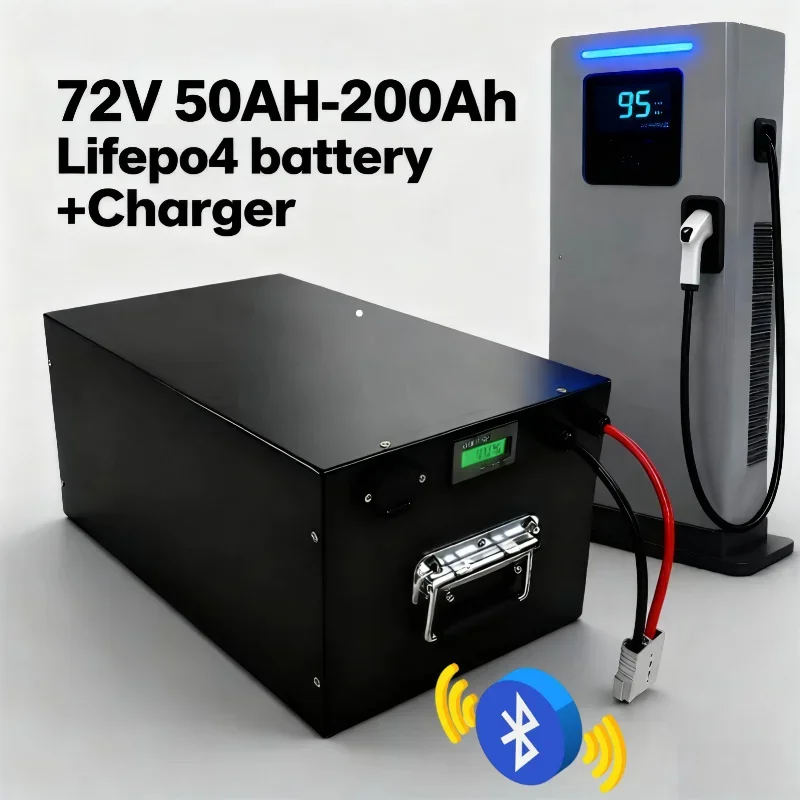

72 В LiFepo4 аккумулятор 50 Ач-200 Ач литий-железо-фосфатный аккумулятор с BMS для скутера, электровелосипеда, трехколесного велосипеда, каравана, инвертированный