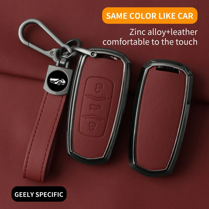 New Zinc Alloy Car Key Case Cover for Geely Azkarra Tugella FY11 2019 2020 Atlas Pro New Emgrand GS X6 SUV EC7 Automobile Parts