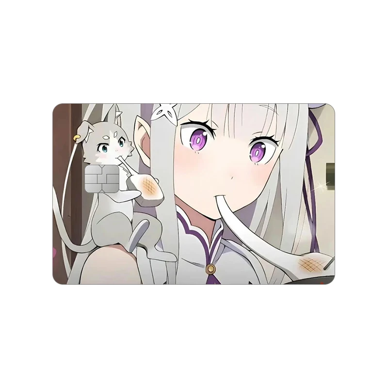 Re ZERO Starting Life in Another Emilia Card Sticker Kawaii Exquisite Waterproof World Rem Ram Laser Patch Cartoon Decals Gift - view 2