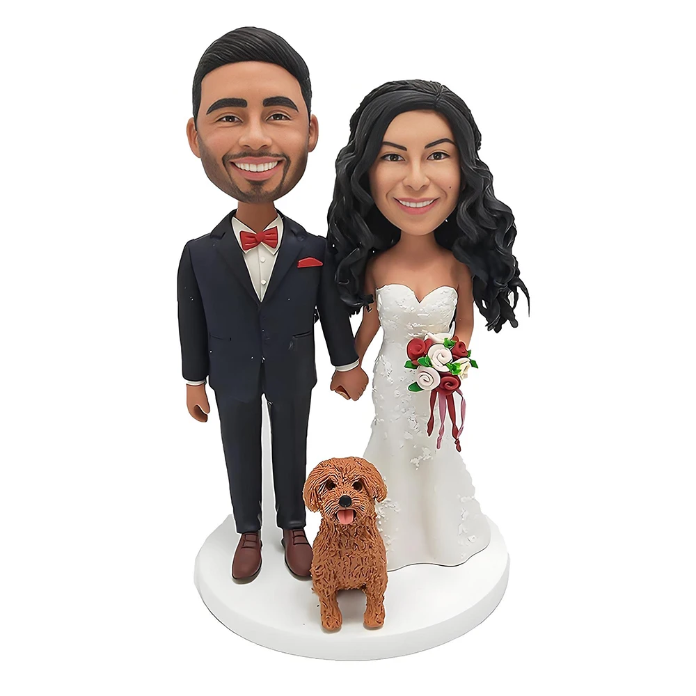 Personalized Pet Lover Bobblehead Custom Couple Dog/Cat Figurine,Birthday Gift Office Home Decor Souvenir Handmade Collectibles