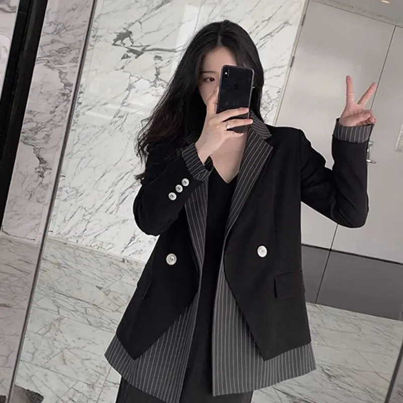 

Fat MM Large 300 Catties Hepburn Network Red Small Suit Coat Women's Autumn Loose Fried Street Casual Suit Tops Jaket Women