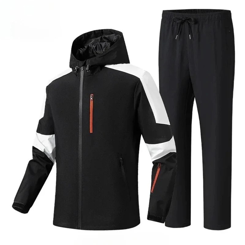 

Осенний лоскутный спортивный костюм, мужские водонепроницаемые тренировочные комплекты для альпинизма на открытом воздухе, мужская ветрозащитная ветровка, куртка, брюки, комплекты костюмов